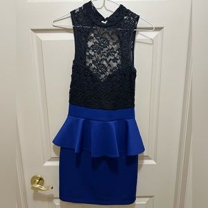 Royal blue dress - small - peplum style
